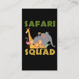 Carte De Visite Vacances en famille d'animaux au zoo de Safari Squ