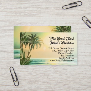 Carte De Visite Vacances sur une île de plage tropicale Soleil Voy