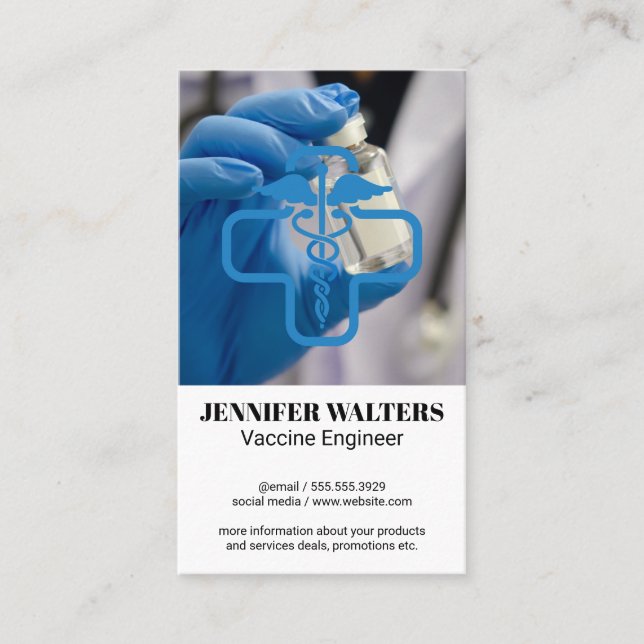 Carte De Visite Vaccine | Medicine Health Care Logo (Devant)