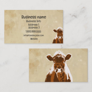 Carte De Visite Vache de ferme laitière sur mesure ou boeuf biolog