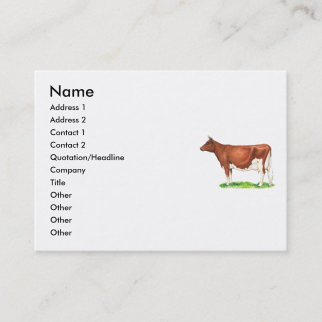 Carte De Visite Vache de Guernesey (Devant)