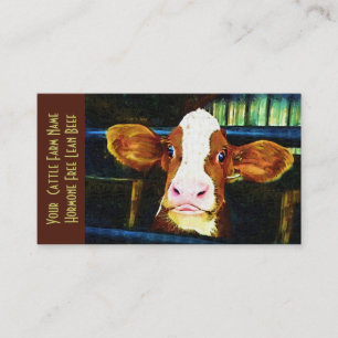 Carte De Visite Vache drôle à veau de bétail