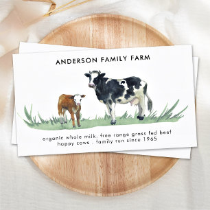 Carte De Visite Vache ferme sans chaîne Viande de boeuf laiteuse a