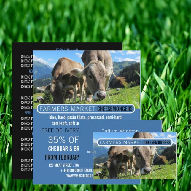 Carte De Visite Vaches pâturage, Cheesemonger (Créateur téléchargé)