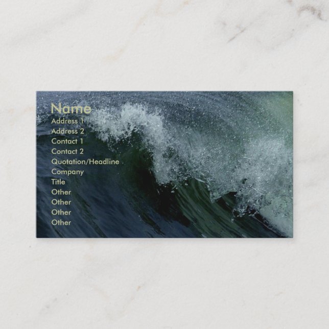 Carte De Visite Vague de la nature (Devant)