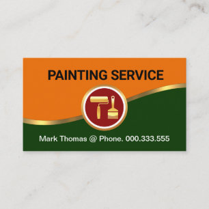 Carte De Visite Vague de peinture jaune vert frappant
