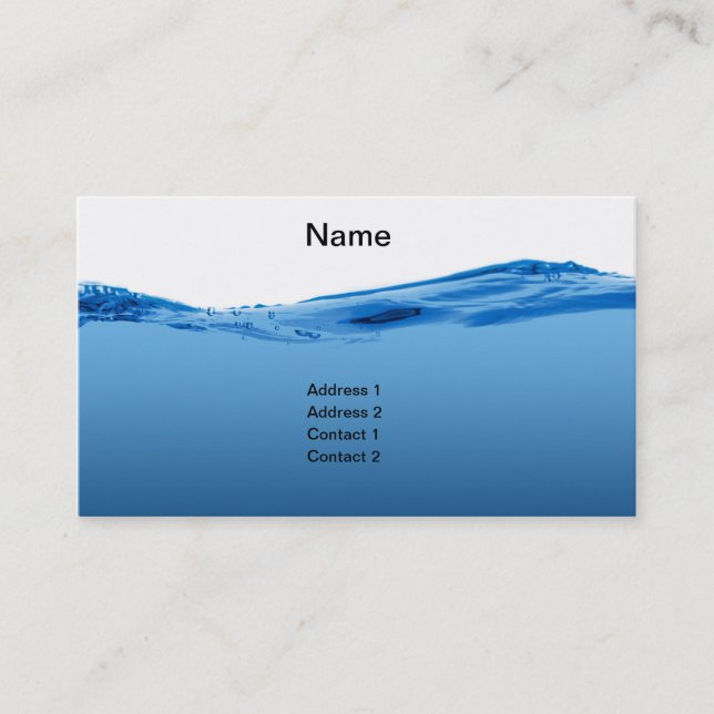 Carte De Visite Vague d'eau bleue (Devant)
