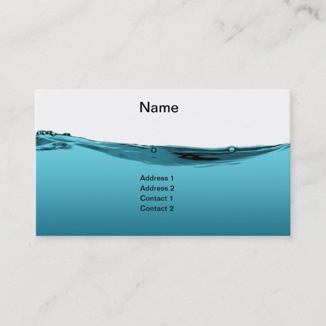 Carte De Visite Vague d'eau bleue (Devant)