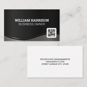 Carte De Visite Vague métallique   Code QR