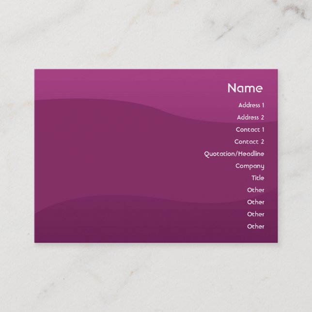 Carte De Visite Vague pourpre - potelée (Devant)