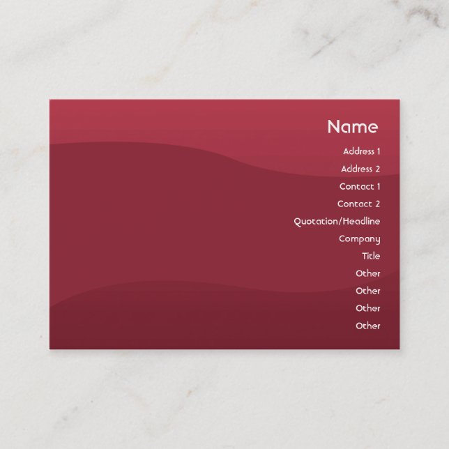 Carte De Visite Vague Rubyred - potelée (Devant)