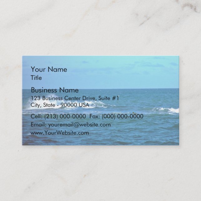 Carte De Visite Vague se cassant sur le récif (Devant)