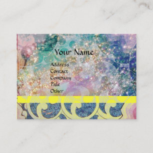 Carte De Visite VAGUES, bleu rose lumineux et vibrant