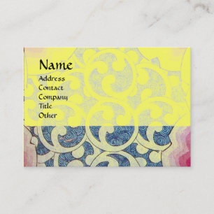 Carte De Visite VAGUES, brillantes, bleu rose vif