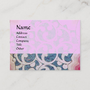 Carte De Visite VAGUES, brillantes, bleu rose vif
