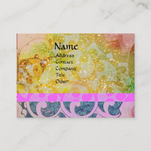 Carte De Visite VAGUES, brillantes, bleu rose vif