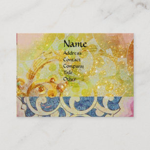 Carte De Visite VAGUES brillantes, vibrantes, jaunes, étincelles b