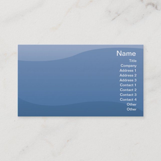 Carte De Visite Vagues de bleu - affaires (Devant)