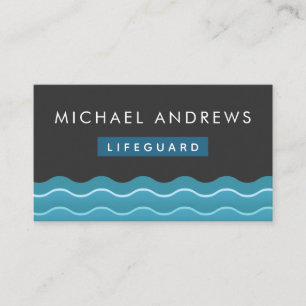Carte De Visite Vagues d'eau de la piscine simple minimaliste gris