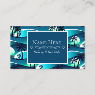 Carte De Visite Vagues et palmiers