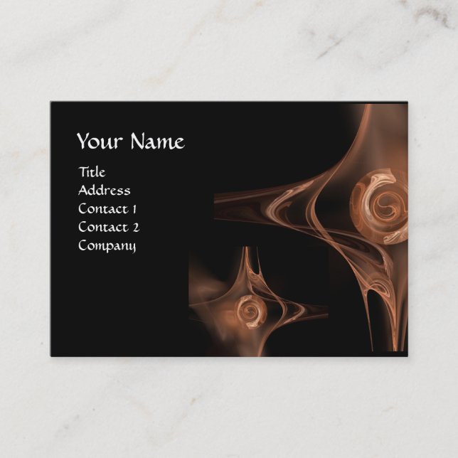 Carte De Visite VAGUES FRACTALES noir brun clair (Devant)