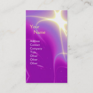 Carte De Visite VAGUES LUMINEUSES 1 MONOGRAMME ABSTRAIT, violet vi