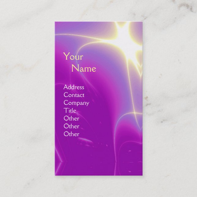 Carte De Visite VAGUES LUMINEUSES 1 MONOGRAMME ABSTRAIT, violet vi (Devant)