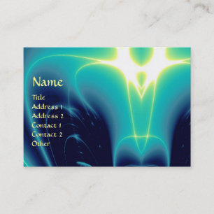 Carte De Visite VAGUES LUMINEUSES, Bleu Aqua, Quasique, Turquoise,