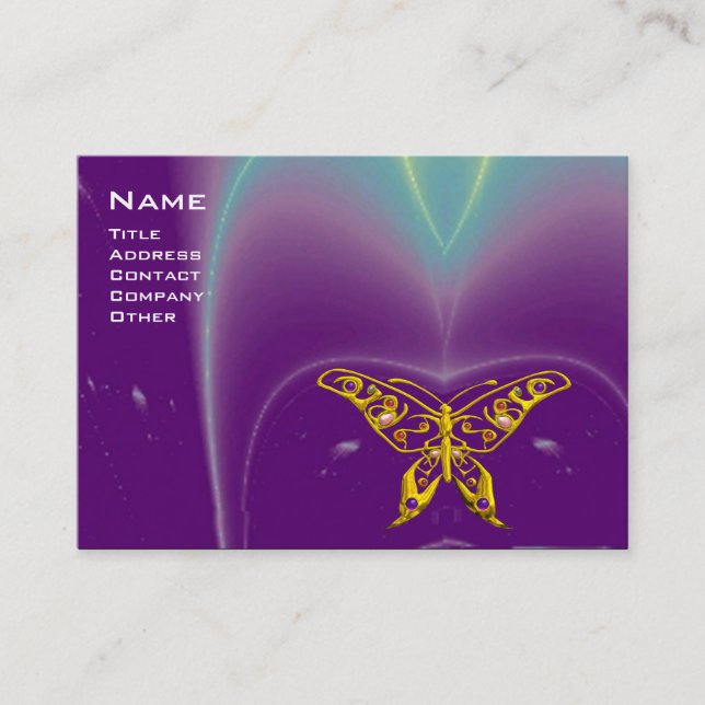 Carte De Visite VAGUES LUMINEUSES HYPER-BOUTEILLE, Violet, Ultra V (Devant)