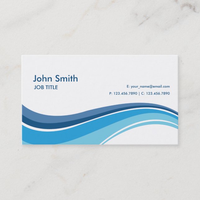 Carte De Visite Vagues modernes simples simples professionnelles (Devant)