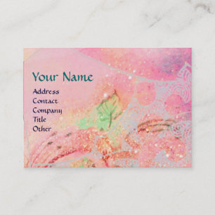 Carte De Visite VAGUES MONOGRAMME RUBY, vert vif rouge bleu