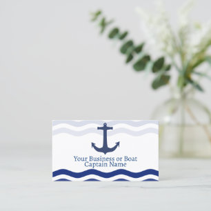 Carte De Visite Vagues nautiques et Ancre nautique