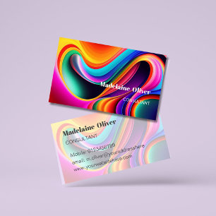 Carte De Visite Vagues rétro colorées Modernes
