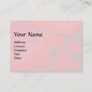 Carte De Visite VAGUES ROSES, Abstraites persiennes vertes en or