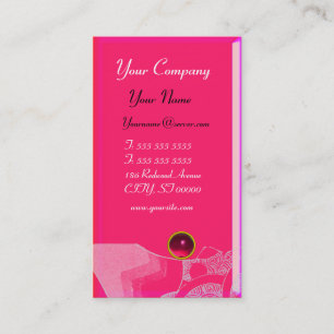 Carte De Visite VAGUES RUBY MONOGRAM, rose rouge noir