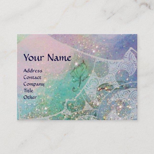 Carte De Visite VAGUES RUBY MONOGRAM, vert clair (Devant)