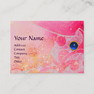 Carte De Visite VAGUES SAPPHIRE MONOGRAM, rose vif rouge violet