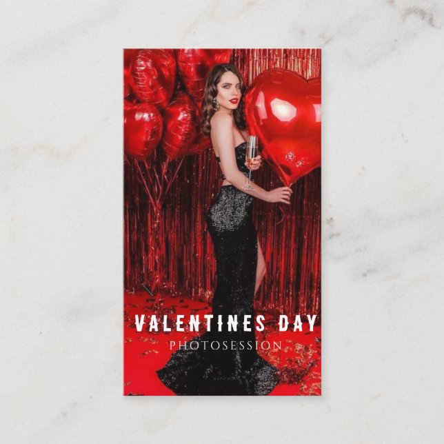 Carte De Visite Valentine's Day Femme Photosession Entreprise (Devant)