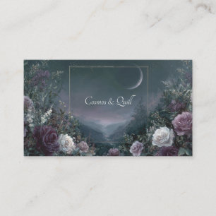 Carte De Visite Vallée de la rose florale et du croissant de lune 