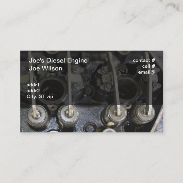 Carte De Visite Valves de moteur diesel (Devant)