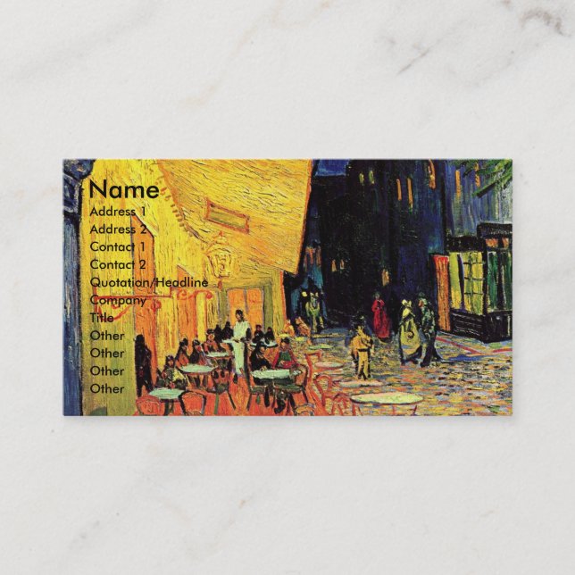 Carte De Visite Van Gogh Cafe Terrasse (F467) Art (Devant)
