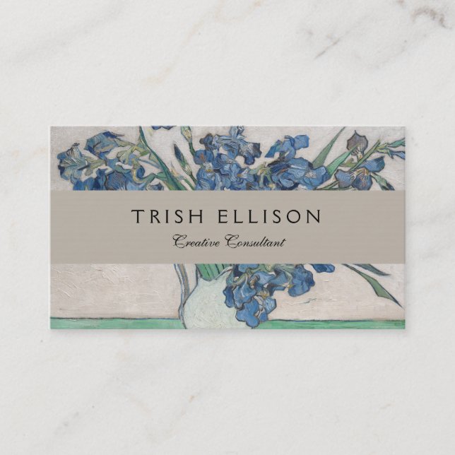Carte De Visite Van Gogh Iris Vase Peinture Impressionnisme (Devant)