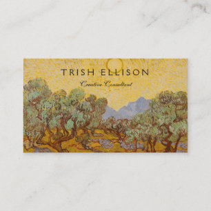 Carte De Visite Van Gogh Olive Trees Soleil Jaune Ciel