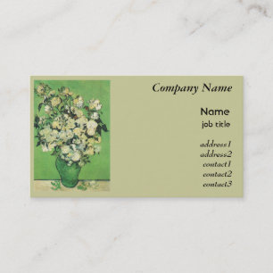 Carte De Visite Van Gogh, Roses roses roses dans un vase