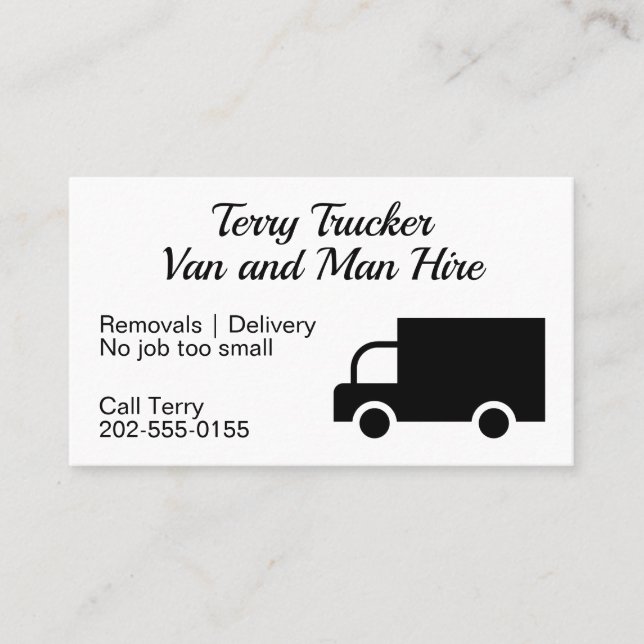 Carte De Visite Van Hire Réparation Transport (Devant)