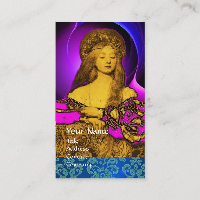 Carte De Visite VANITÉ BEAUTÉ-MODE COSTUME DESIGNER Blue Damask (Devant)