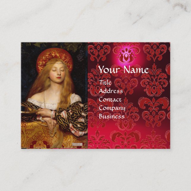 Carte De Visite VANITÉ BEAUTÉ-MODE COSTUME DESIGNER Red Damask (Devant)