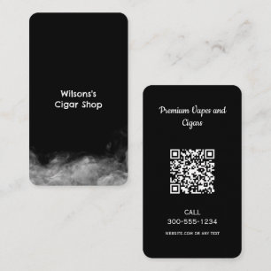 Carte De Visite Vape de fumée QR noir