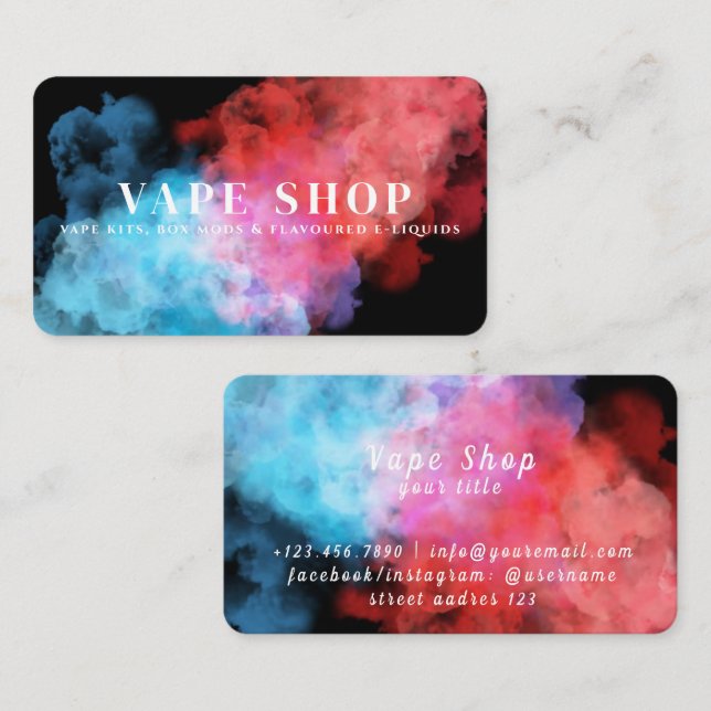 Carte de visite Vape Shop (Devant / Derrière)