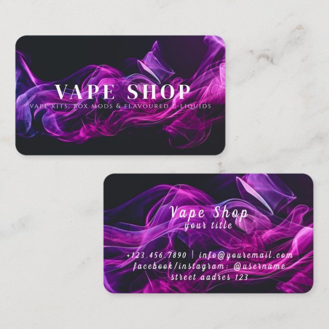 Carte de visite Vape Shop (Devant / Derrière)